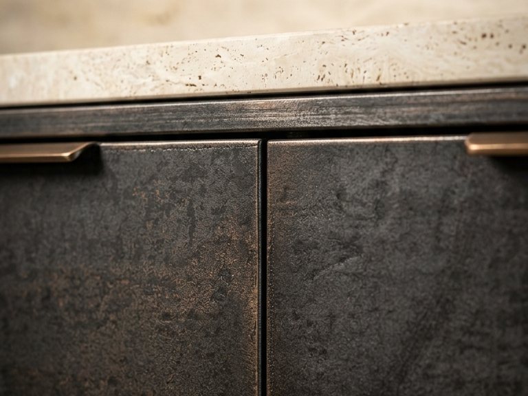 Cabinet door in real iron finish