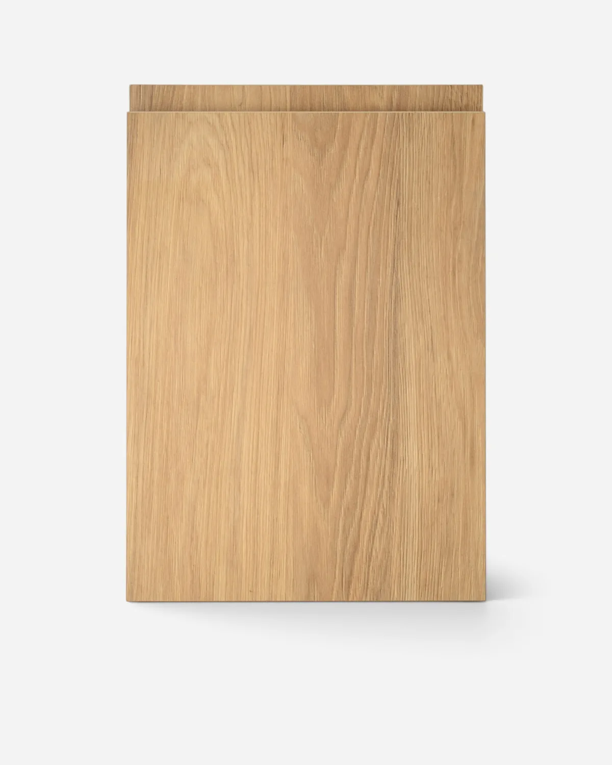 Fino cabinet door in Natural Hickory, with the handle milled along its top edge